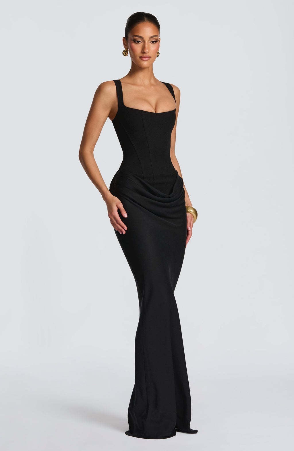Corset-Bodice Maxi Dress