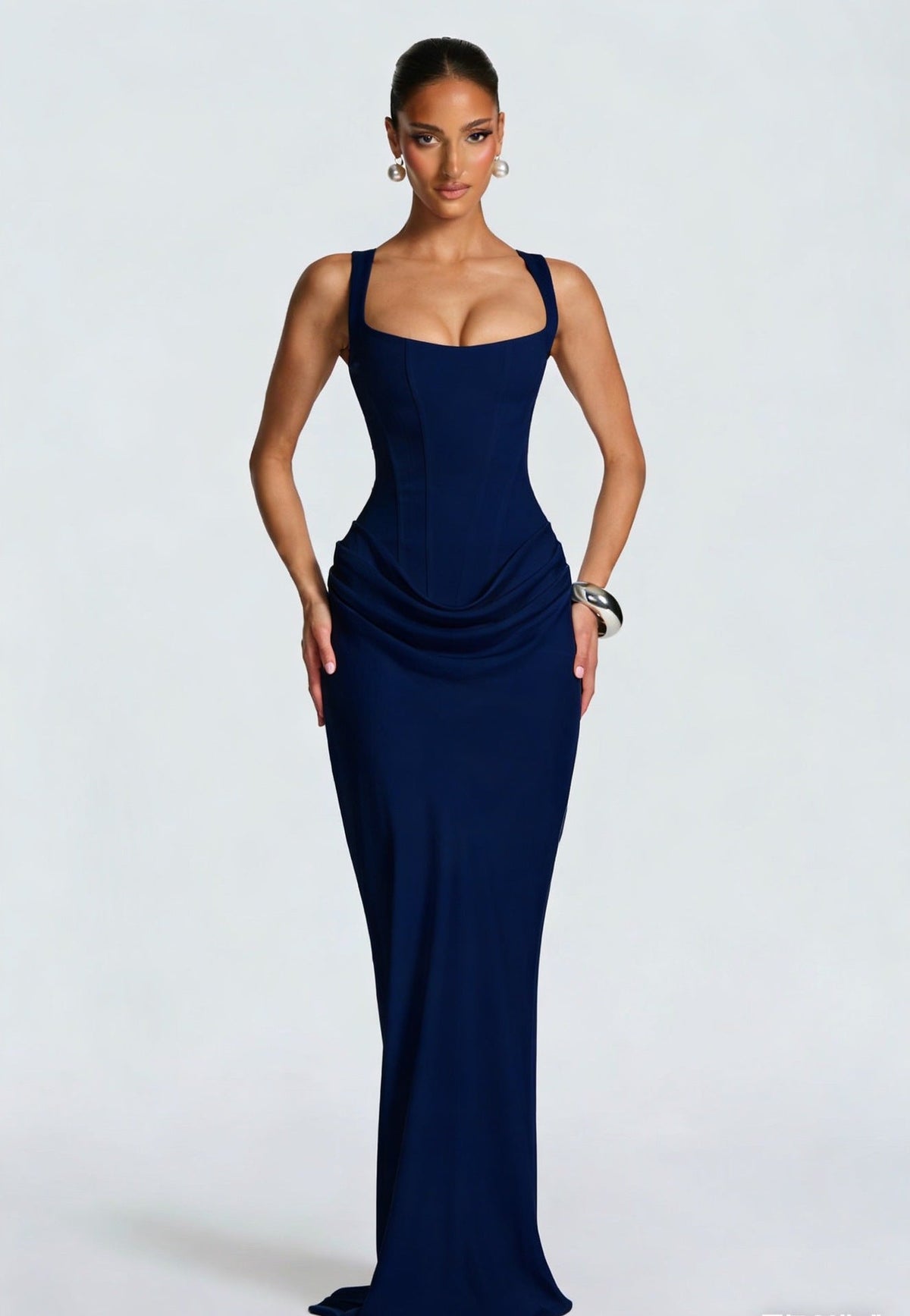 Corset-Bodice Maxi Dress
