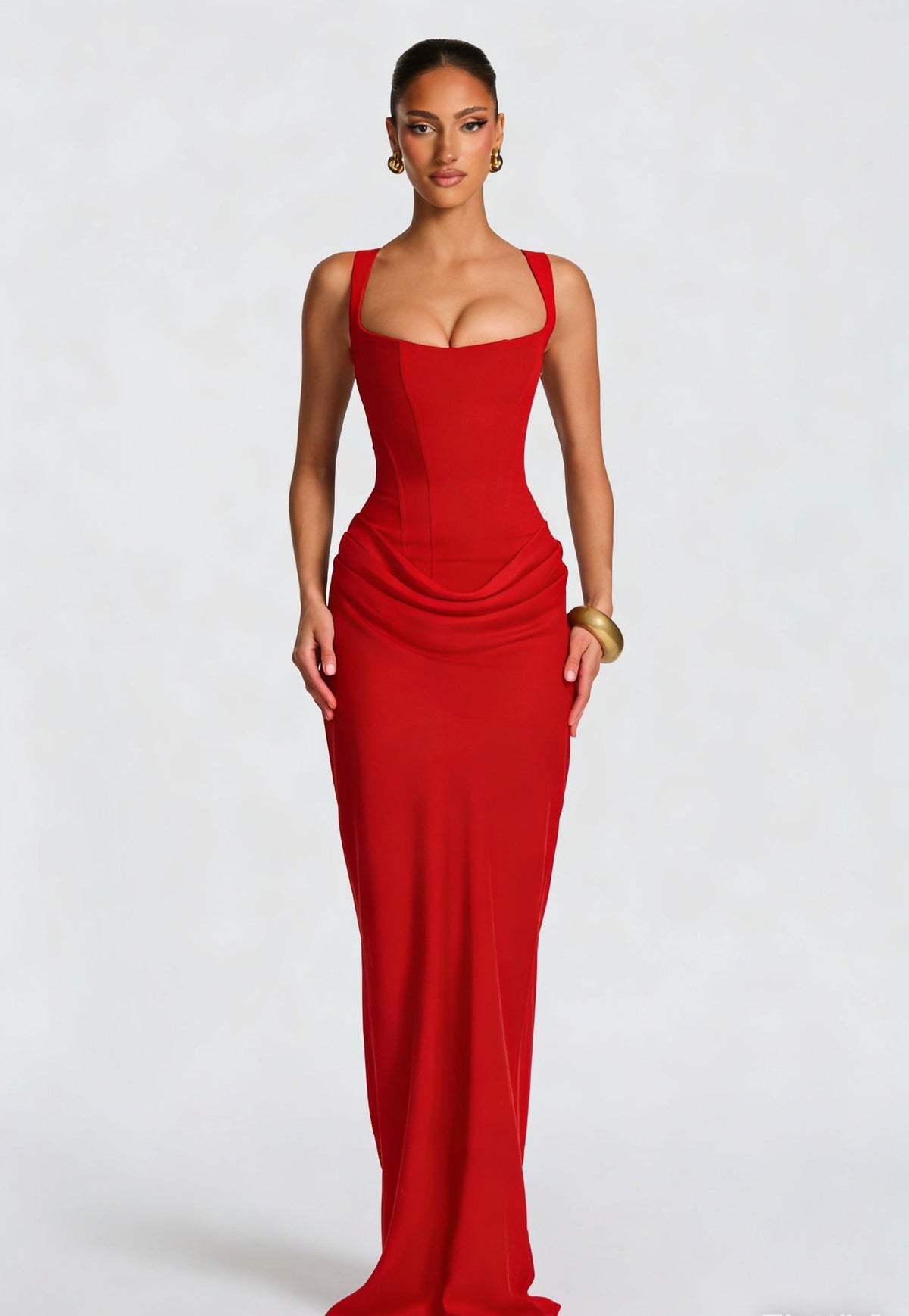 Corset-Bodice Maxi Dress