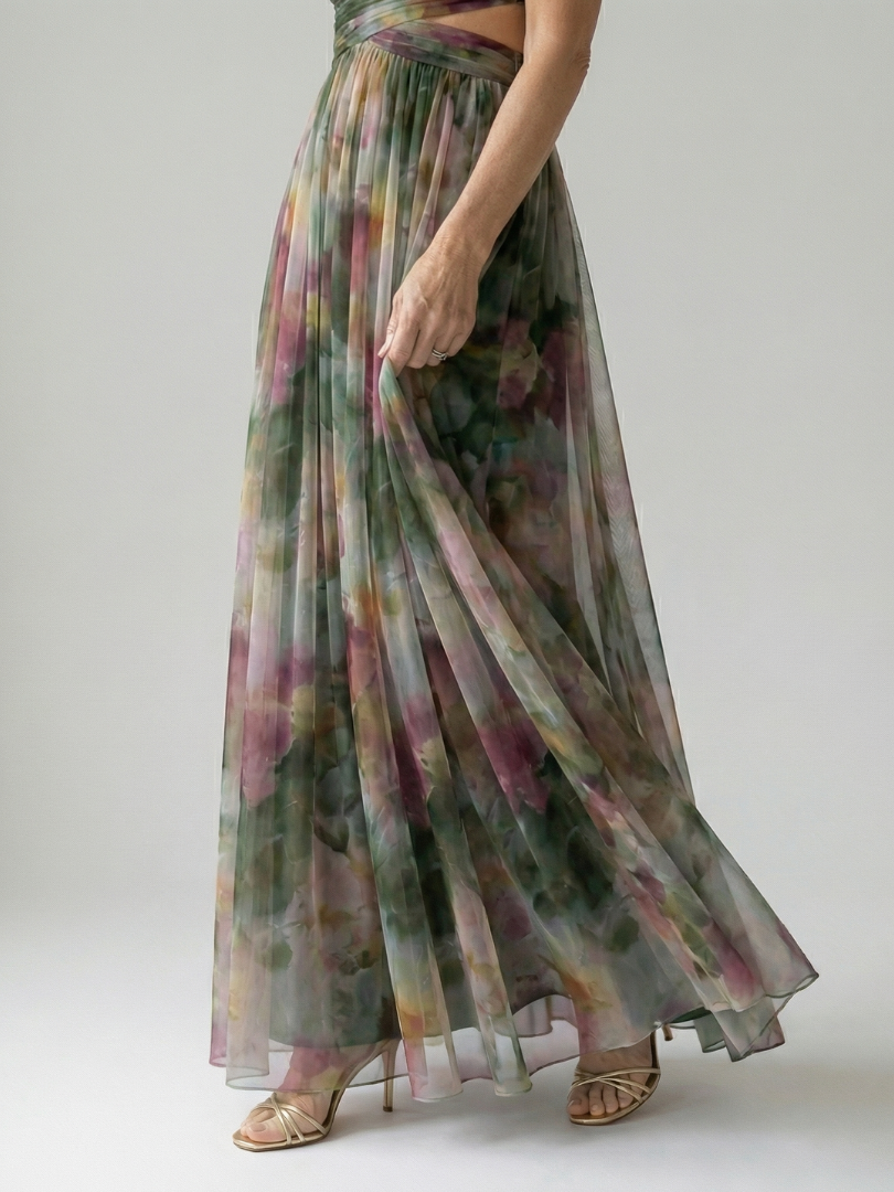 Crossover V-Neck Maxi Dress