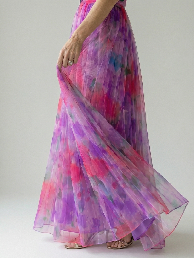 Crossover V-Neck Maxi Dress