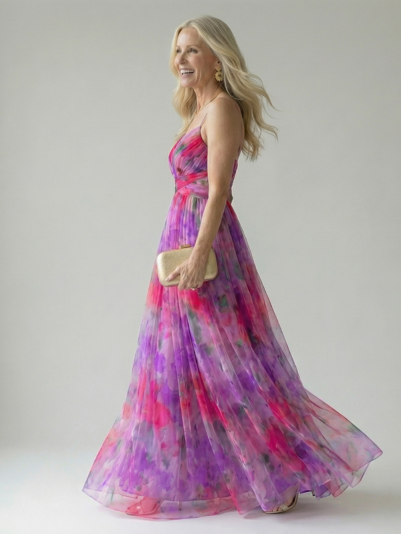 Crossover V-Neck Maxi Dress