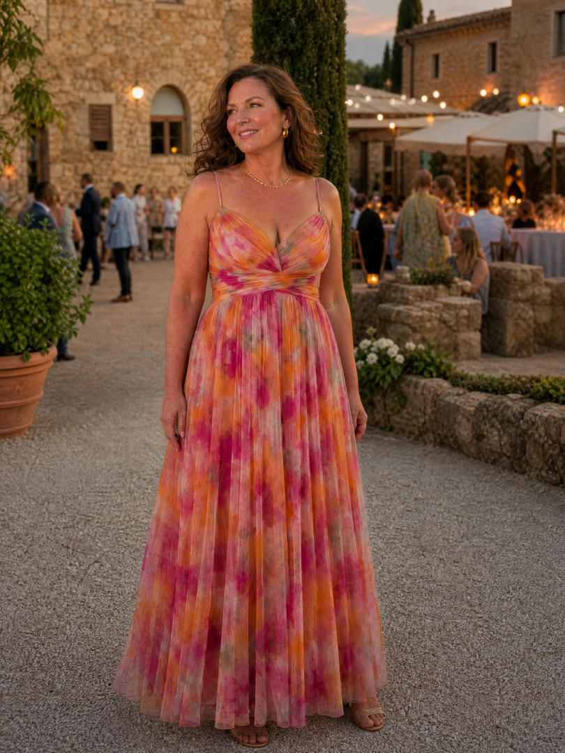 Crossover V-Neck Maxi Dress