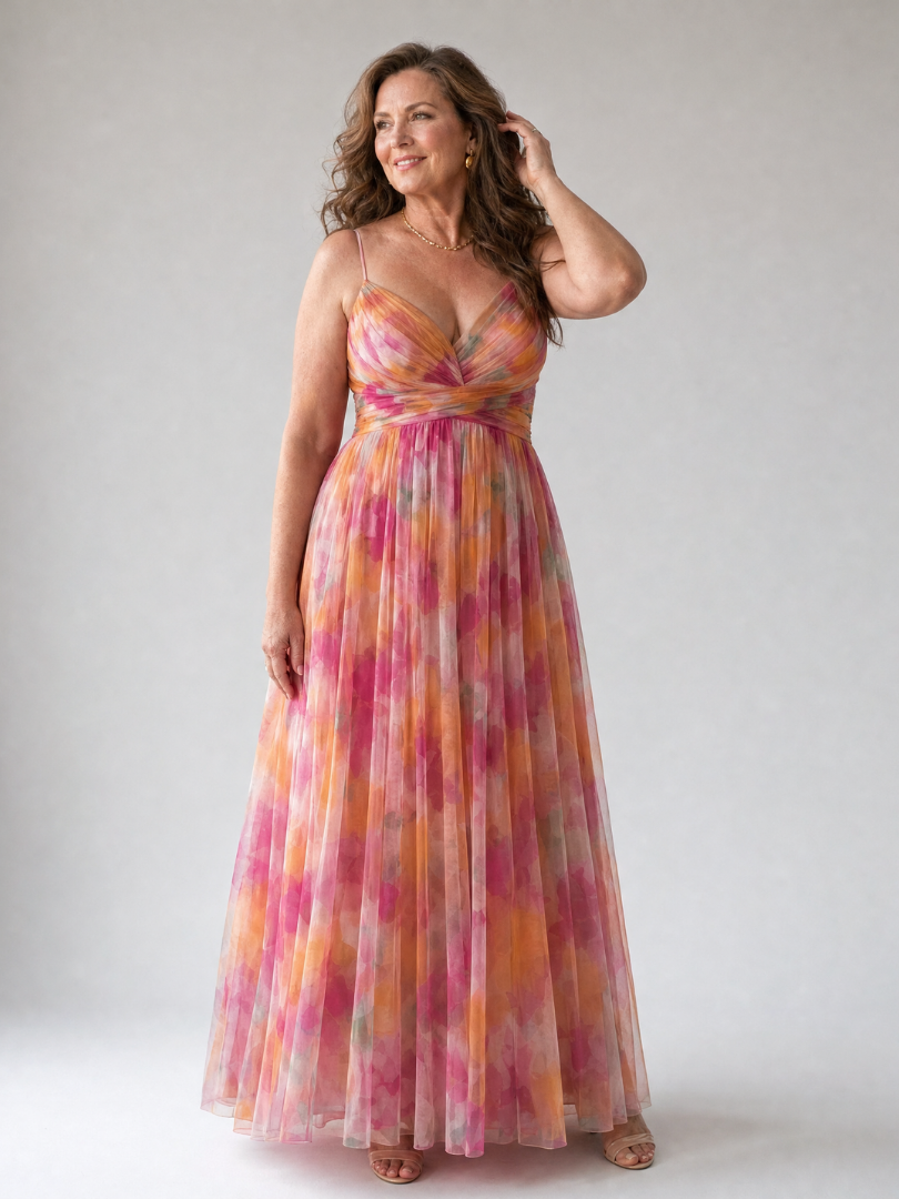 Crossover V-Neck Maxi Dress