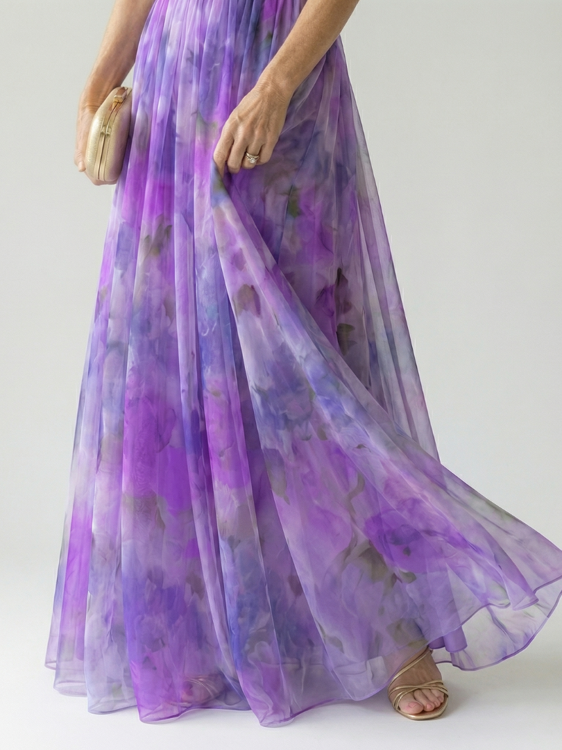 Crossover V-Neck Maxi Dress