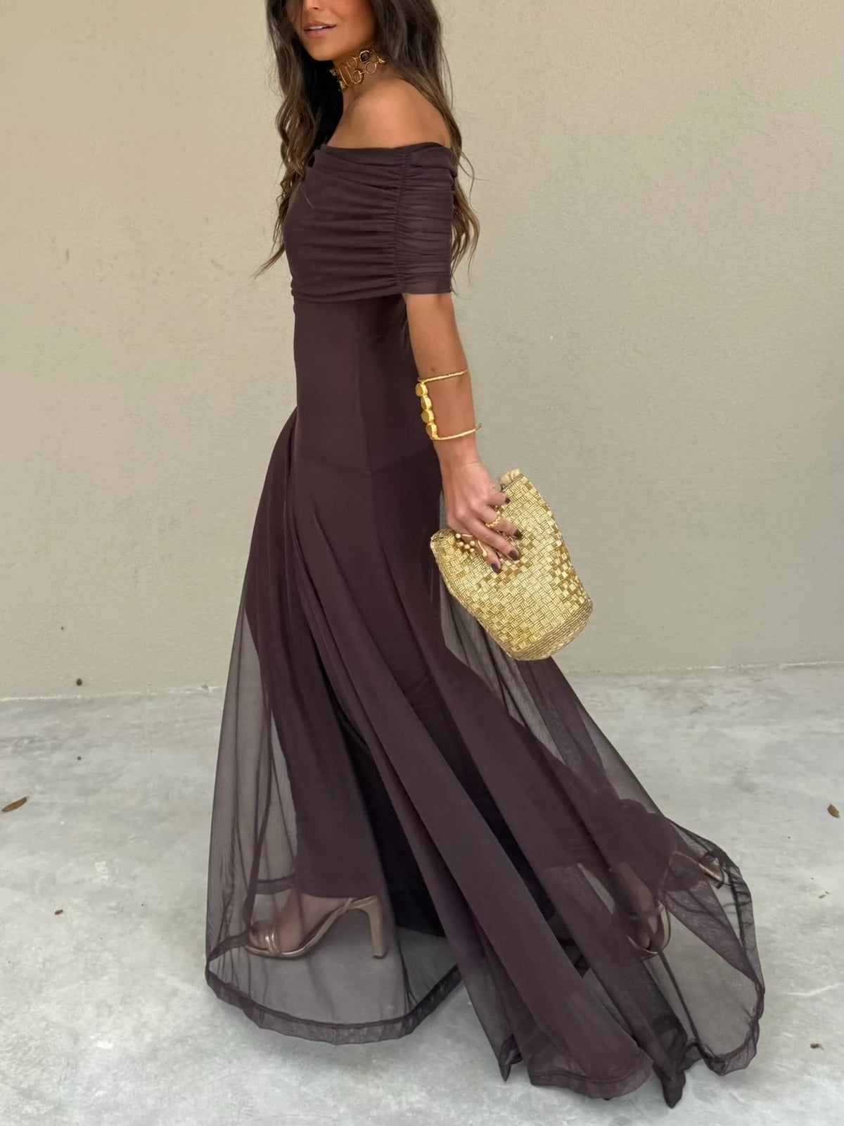 Off-Shoulder Maxi Dress