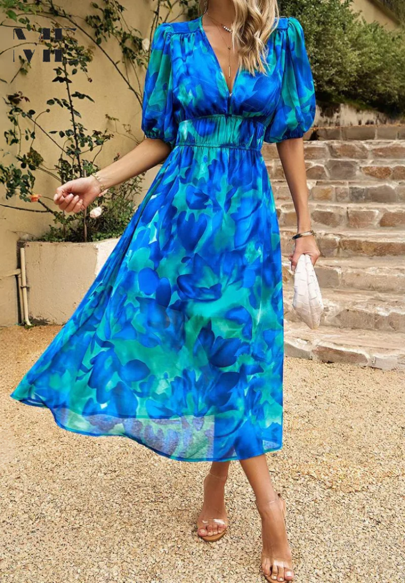 Dress with Botanical Floral Print