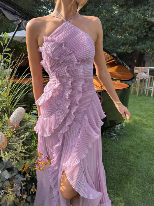 Halter Pleated Dress