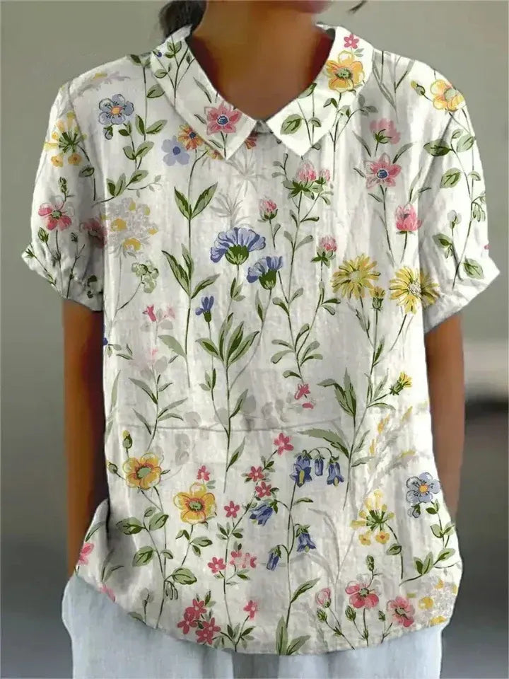 Retro Floral Blouse