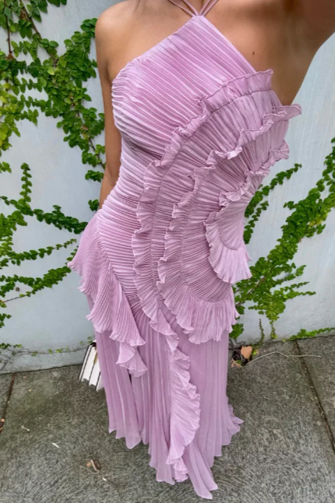 Halter Pleated Dress