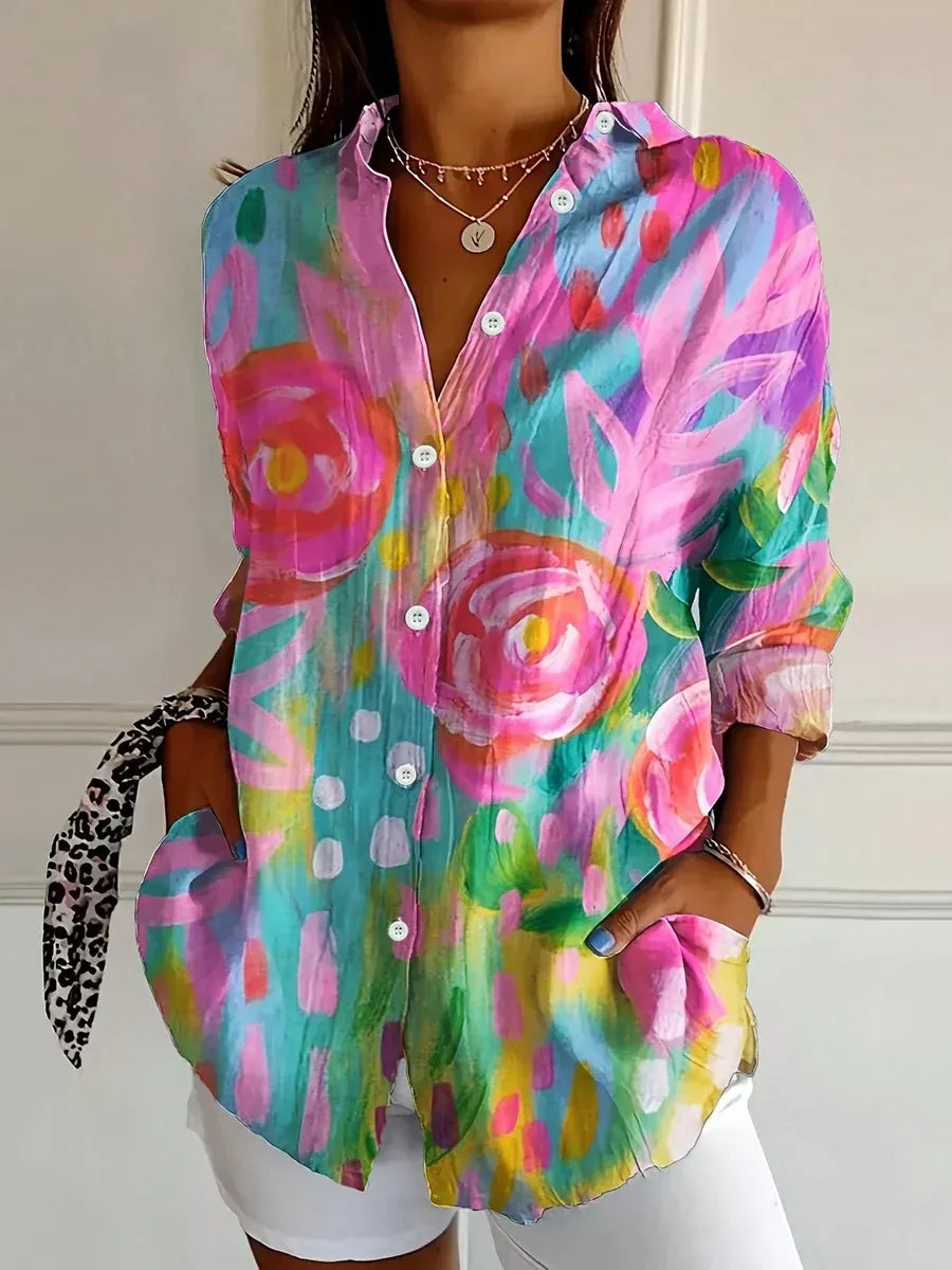 Colorful Printed Blouse with Playful Print