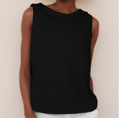 Roll Collar Top