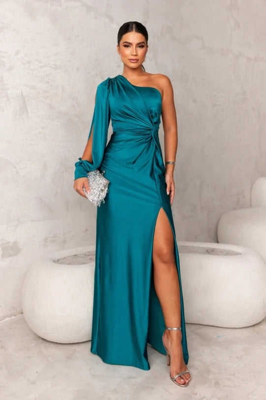 One Shoulder Evening Maxi Dress