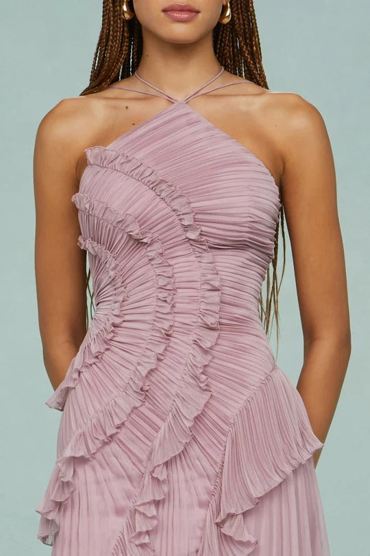 Halter Pleated Dress