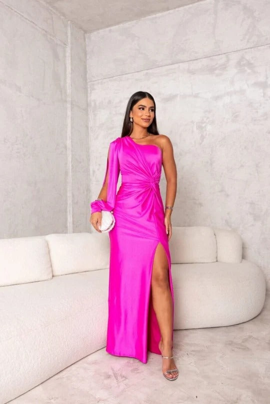 One Shoulder Evening Maxi Dress