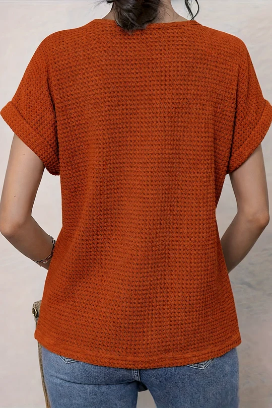 Round Neck Lace Trim Top