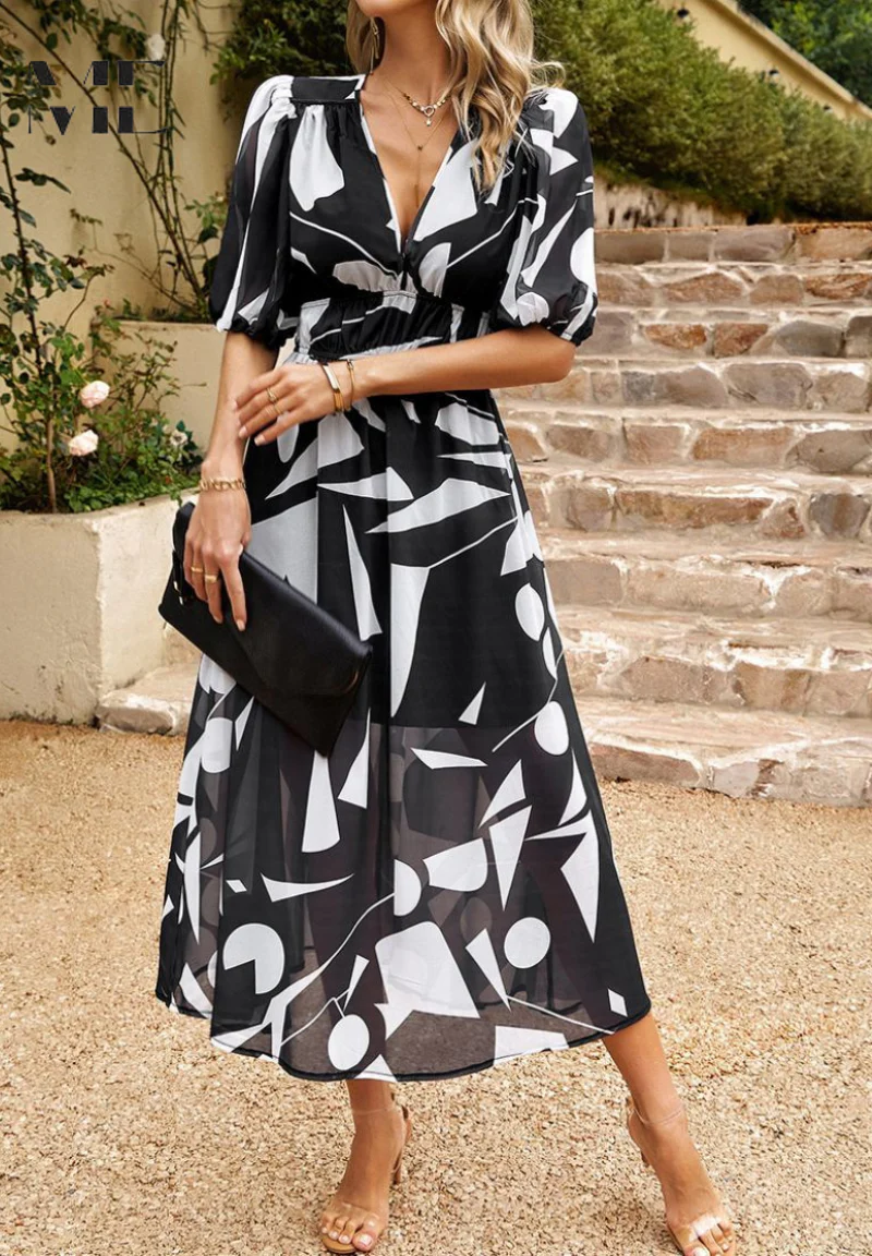 Dress with Botanical Floral Print