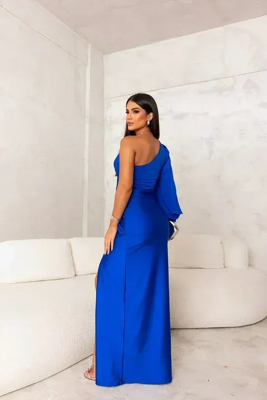 One Shoulder Evening Maxi Dress