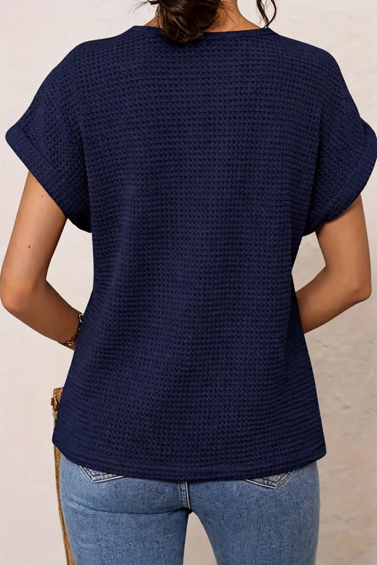 Round Neck Lace Trim Top