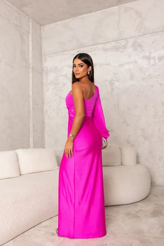 One Shoulder Evening Maxi Dress