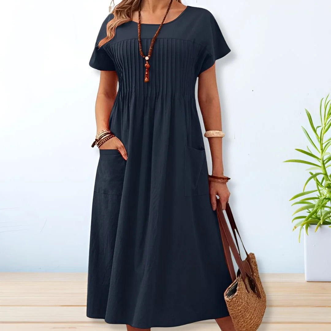 Day Dress with Relaxed Mid-Length Cut