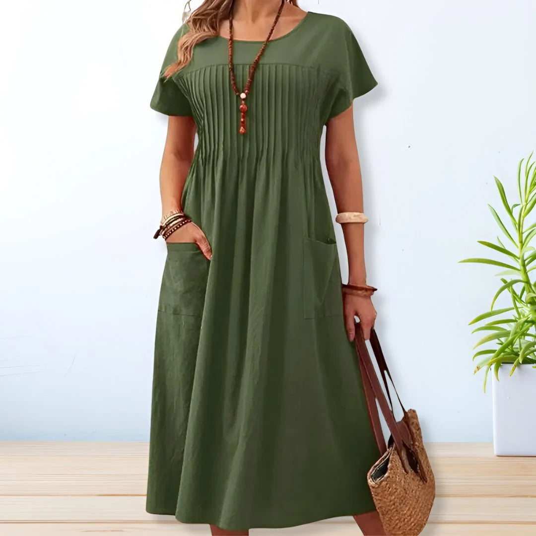 Day Dress with Relaxed Mid-Length Cut