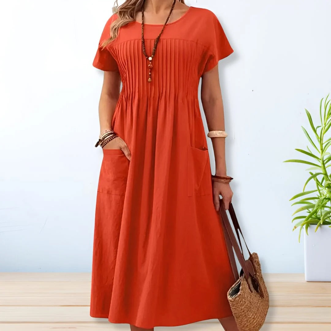 Day Dress with Relaxed Mid-Length Cut