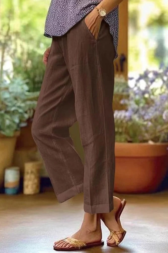 Straight-Leg Trousers in Lightweight Fabric