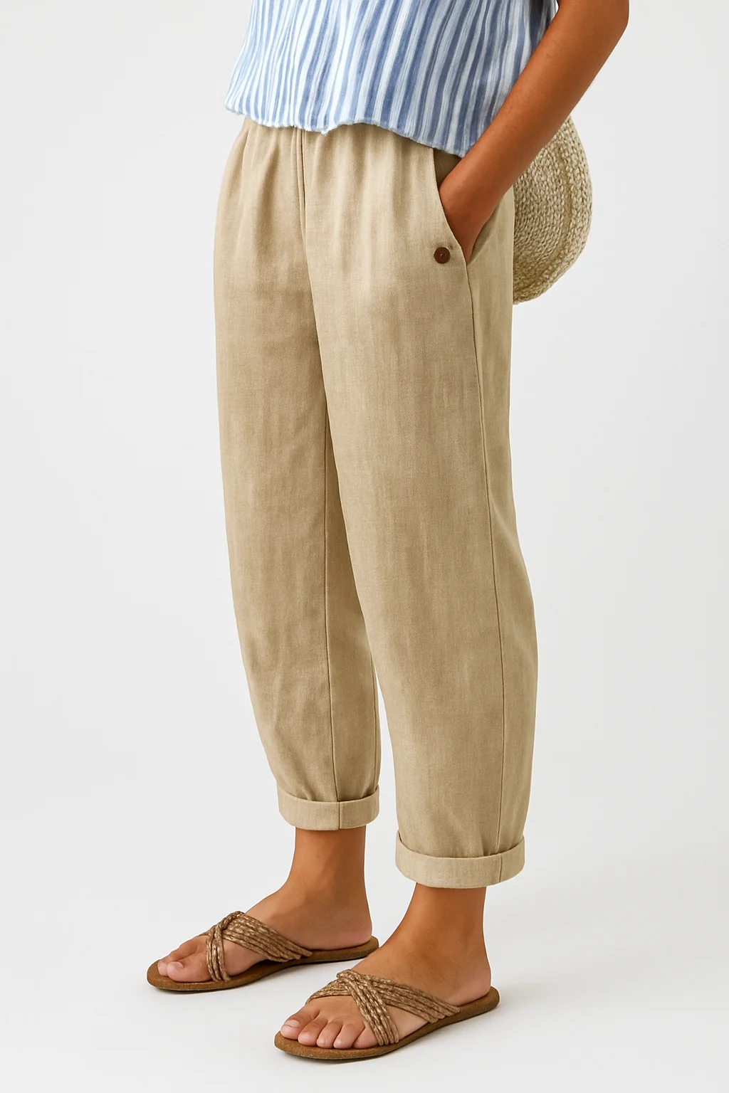 Straight-Leg Pants with Side Pockets