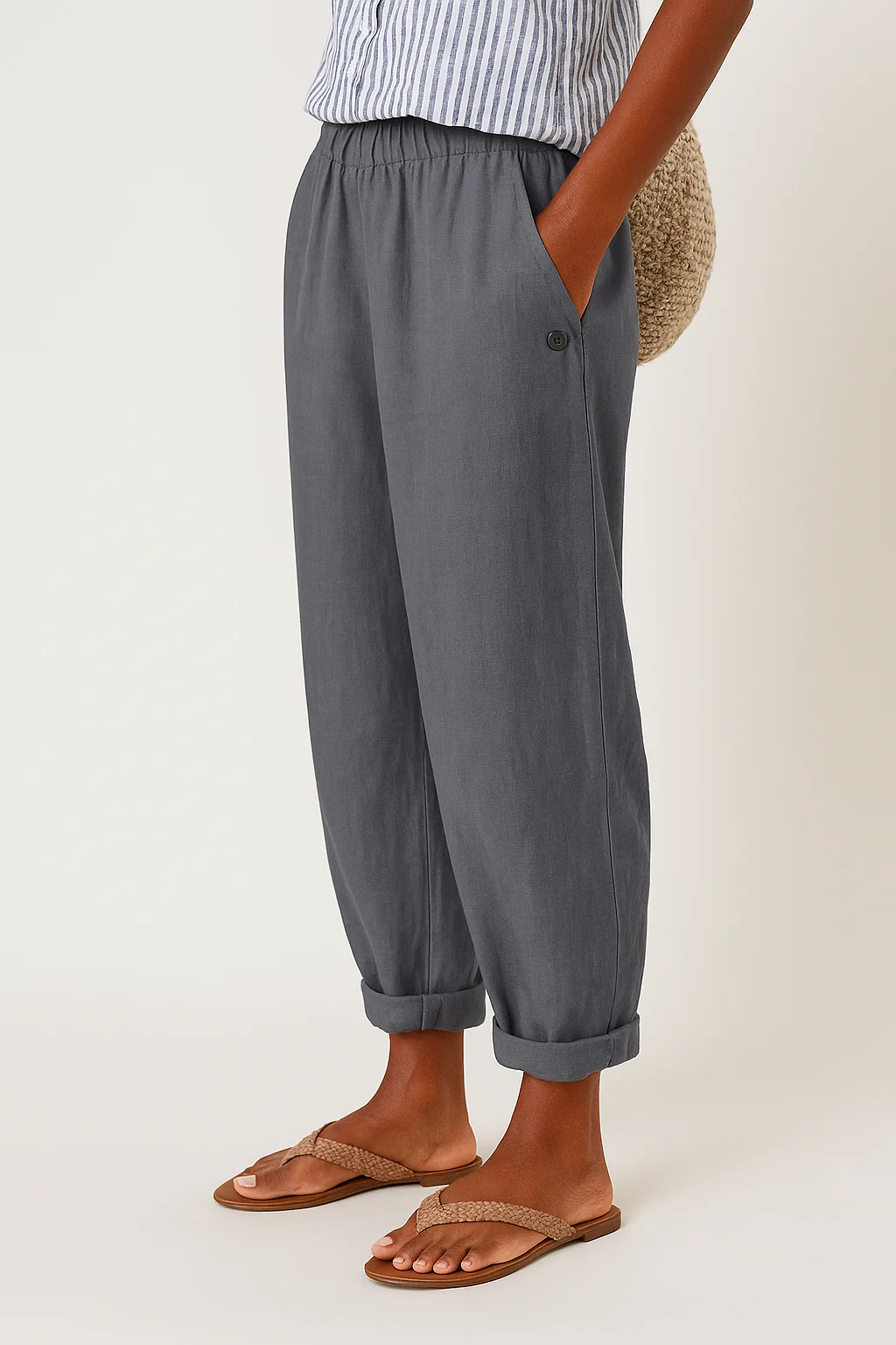 Straight-Leg Pants with Side Pockets
