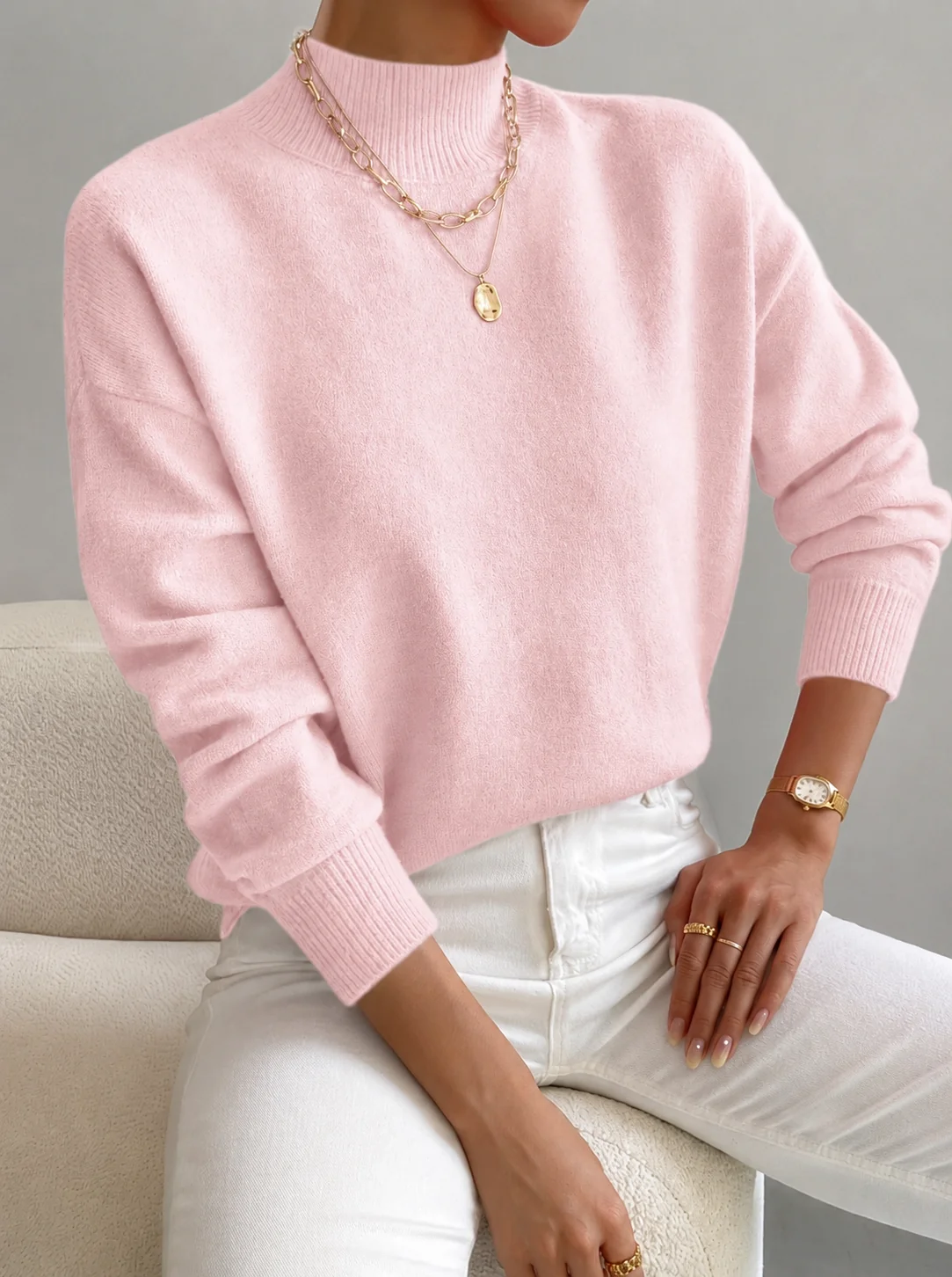 Turtleneck Jumper with Comfortable Knit Fit