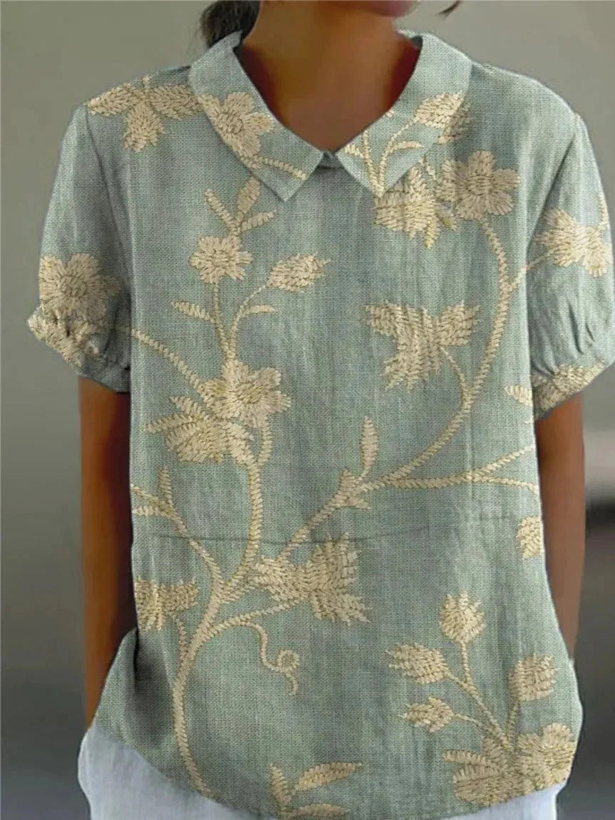 Retro Floral Blouse