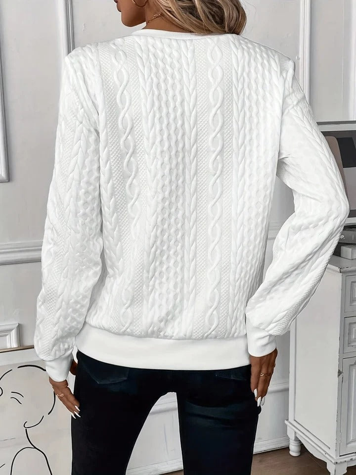 Cable Knit Jumper with Full Front Zip