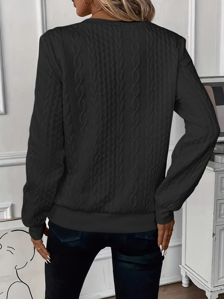 Cable Knit Jumper with Full Front Zip