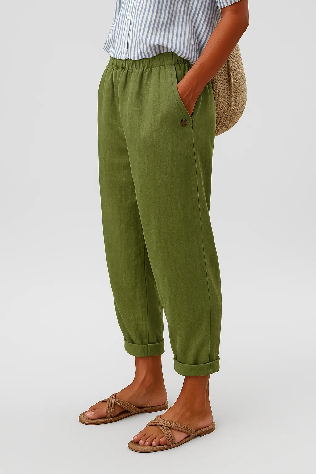 Straight-Leg Pants with Side Pockets