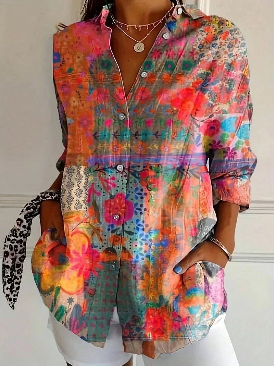 Colorful Printed Blouse with Playful Print