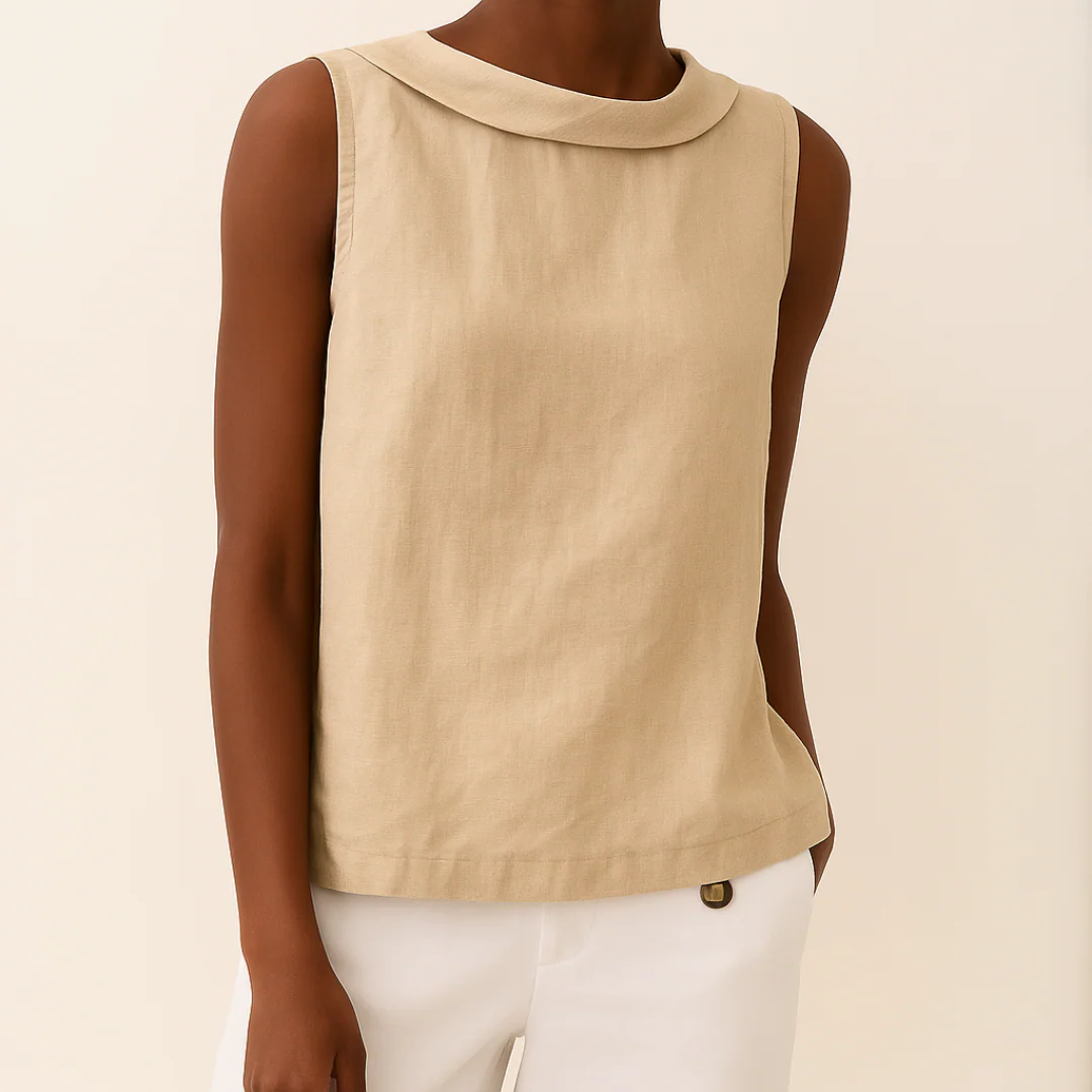 Roll Collar Top