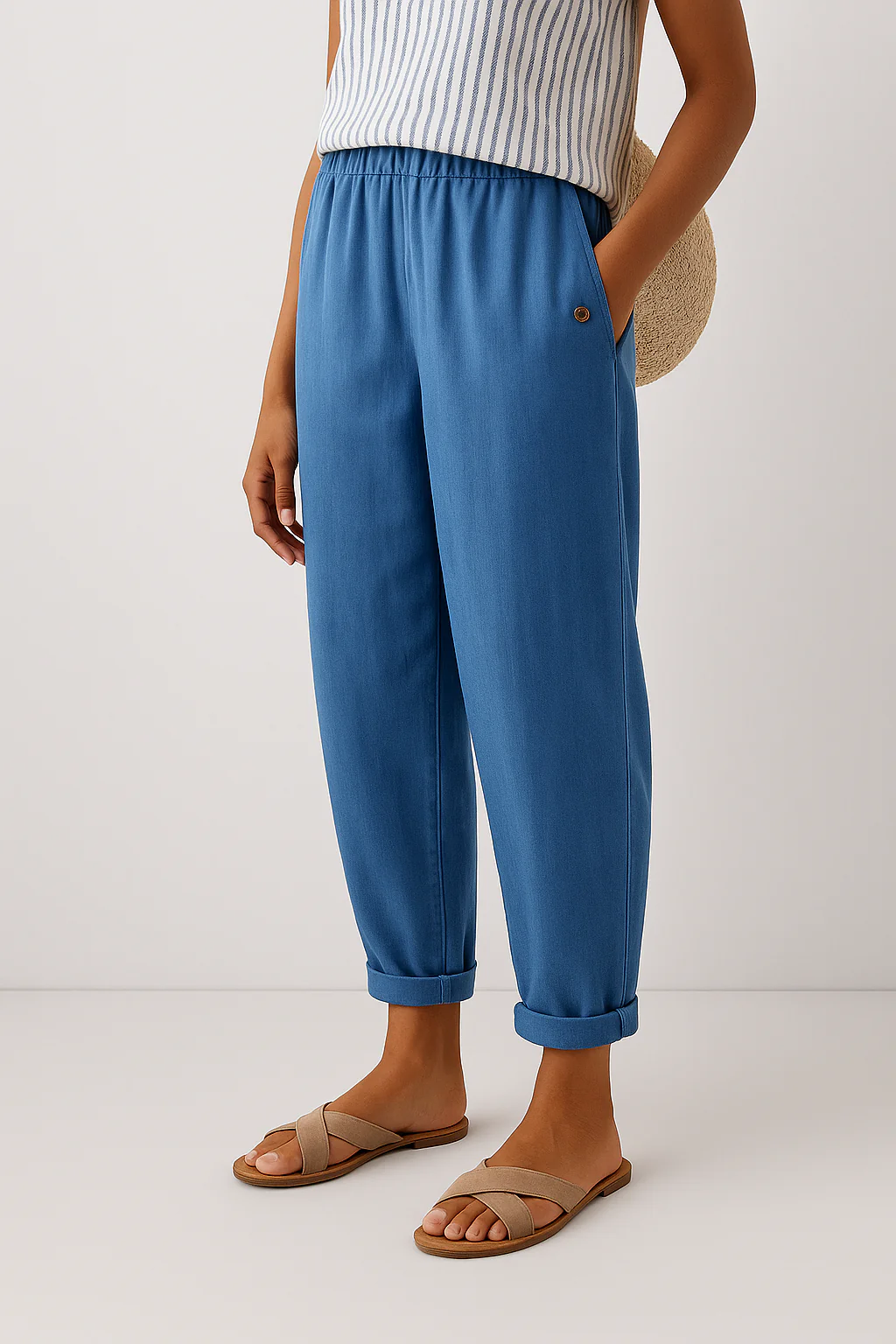 Straight-Leg Pants with Side Pockets