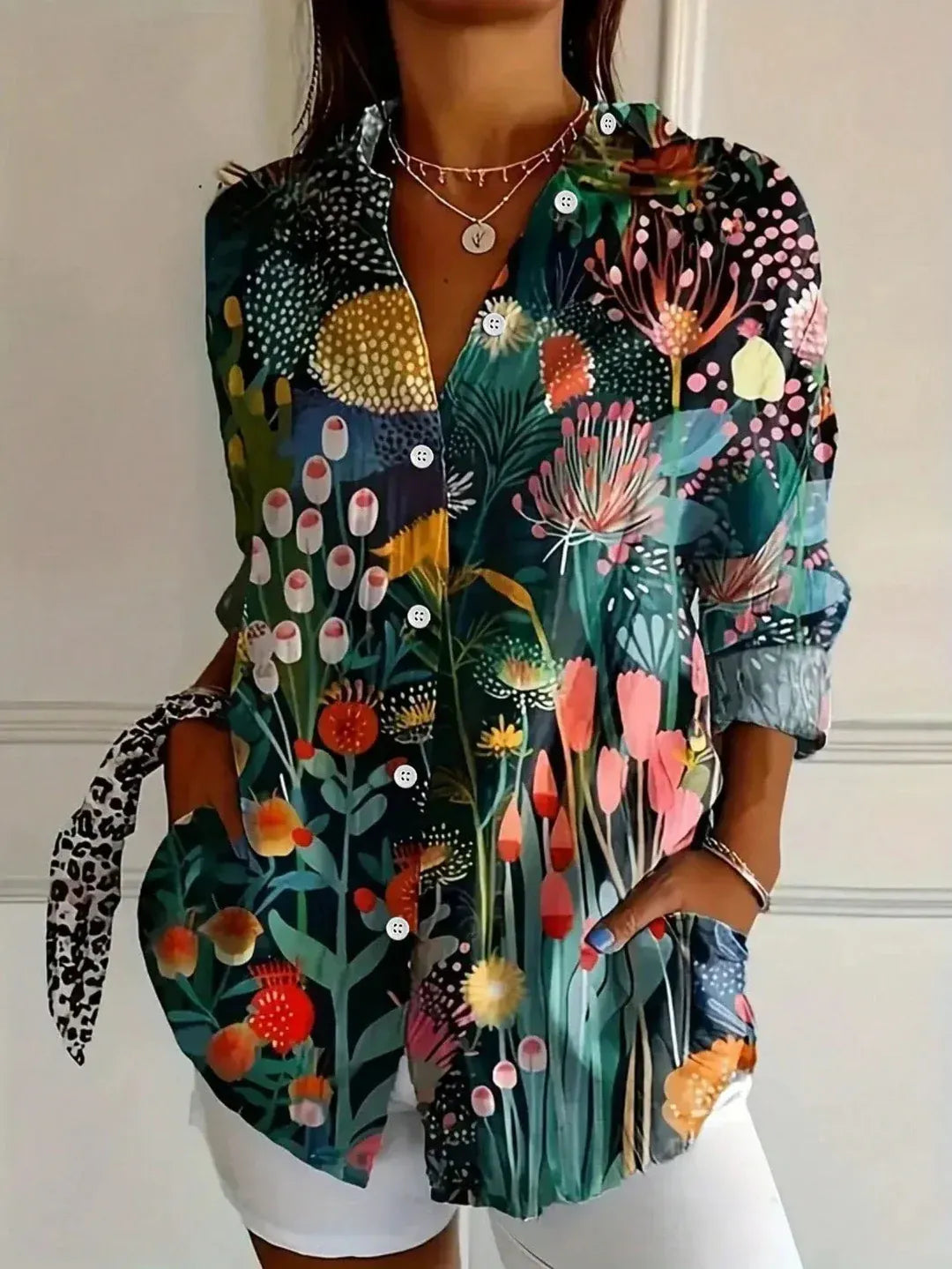 Colorful Printed Blouse with Playful Print