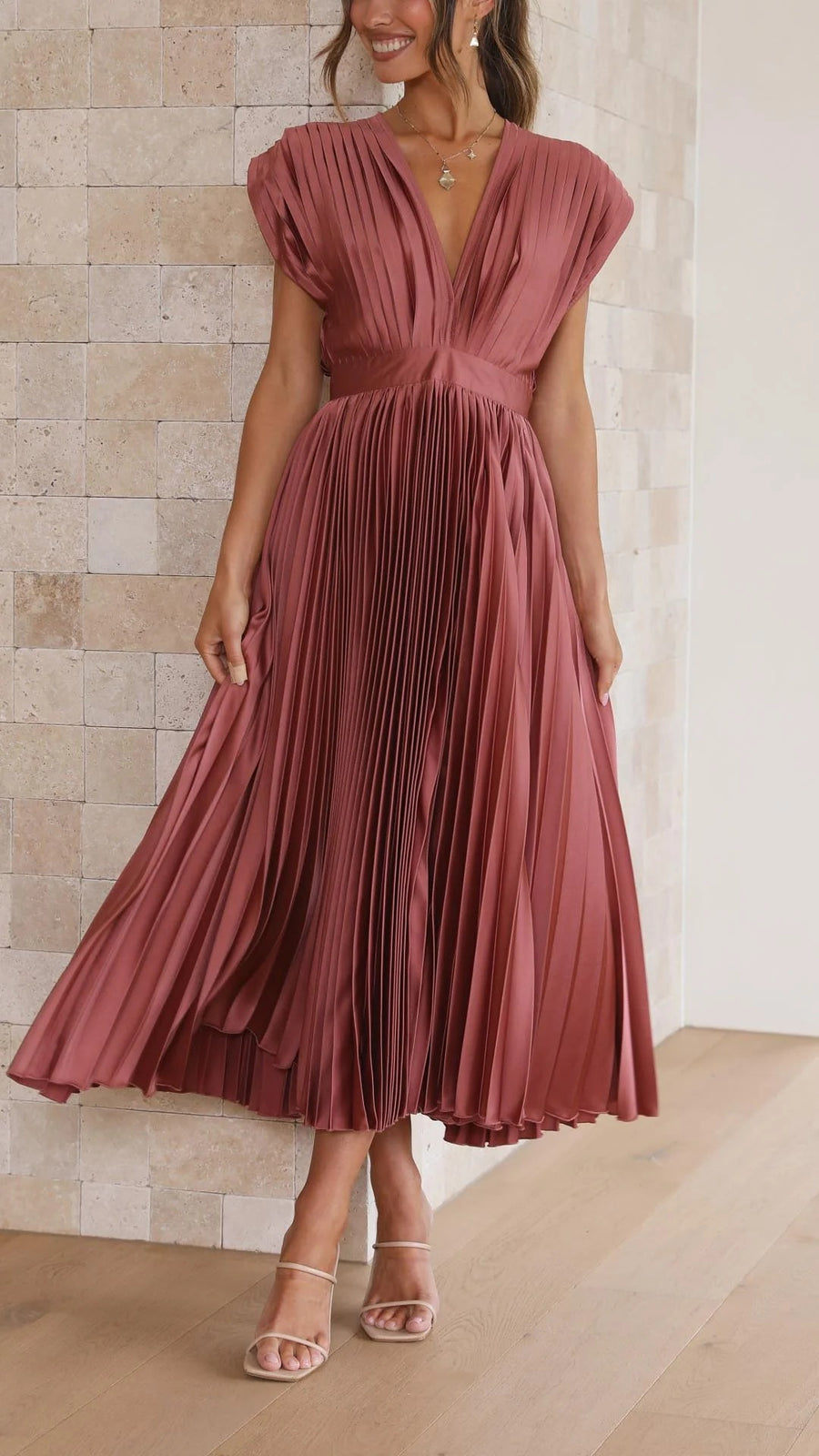 Pleated Maxi Dress