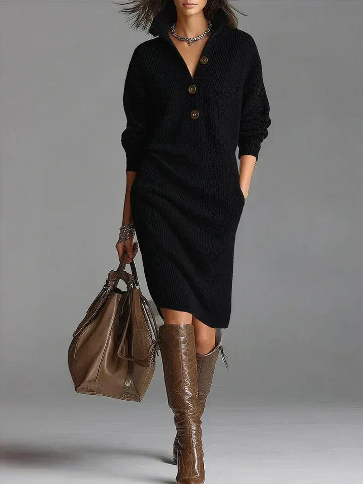 Jumper Dress in Soft Knit with Relaxed Drape