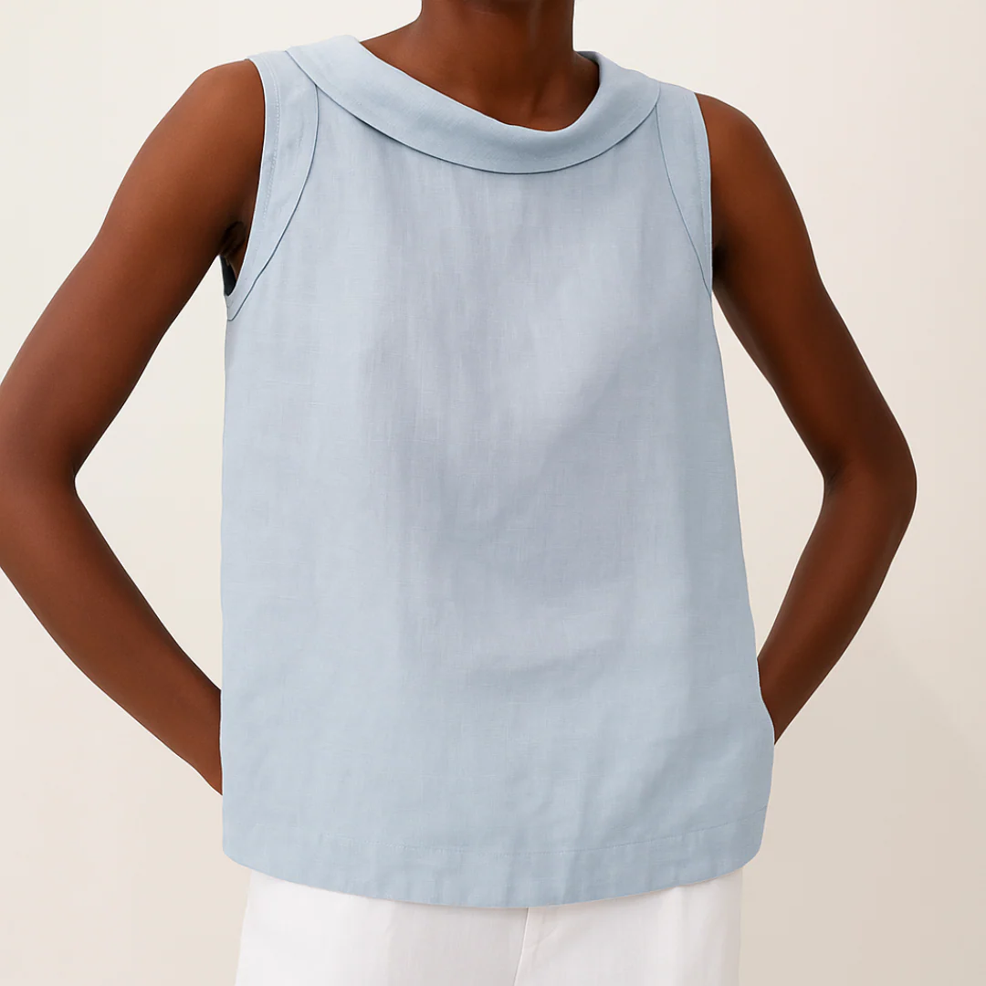 Roll Collar Top