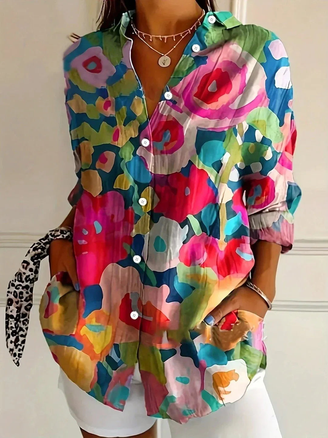 Colorful Printed Blouse with Playful Print