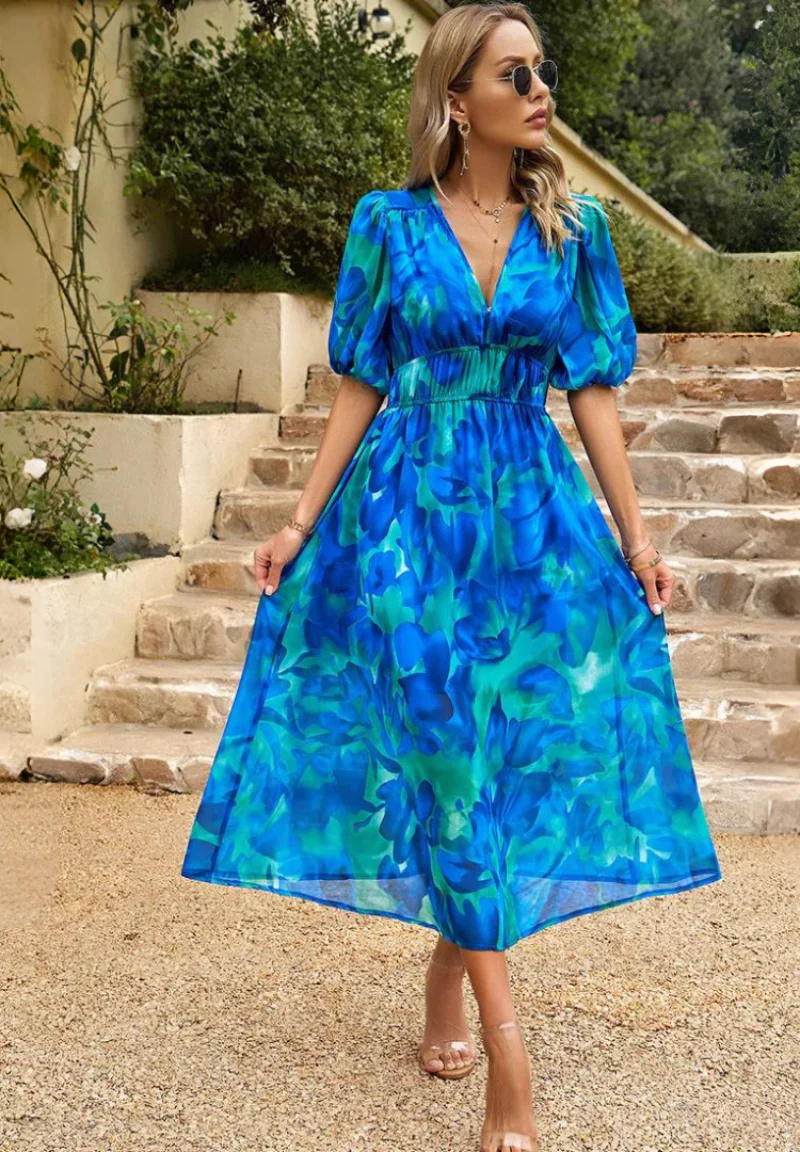 Dress with Botanical Floral Print