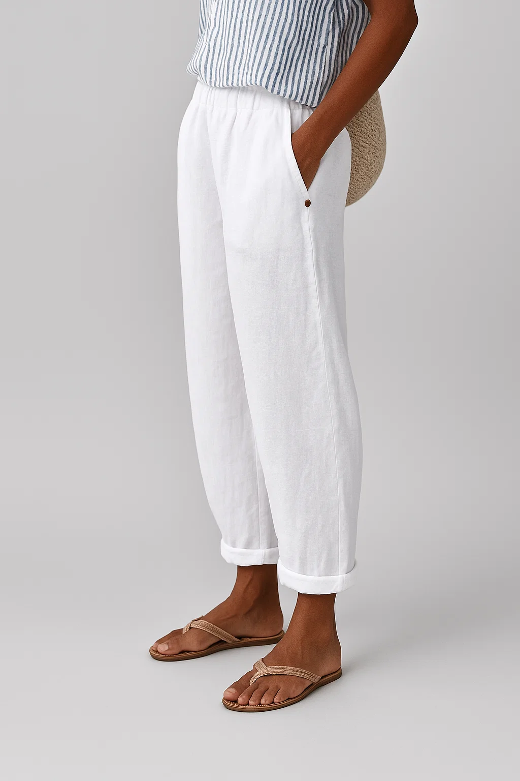 Straight-Leg Pants with Side Pockets