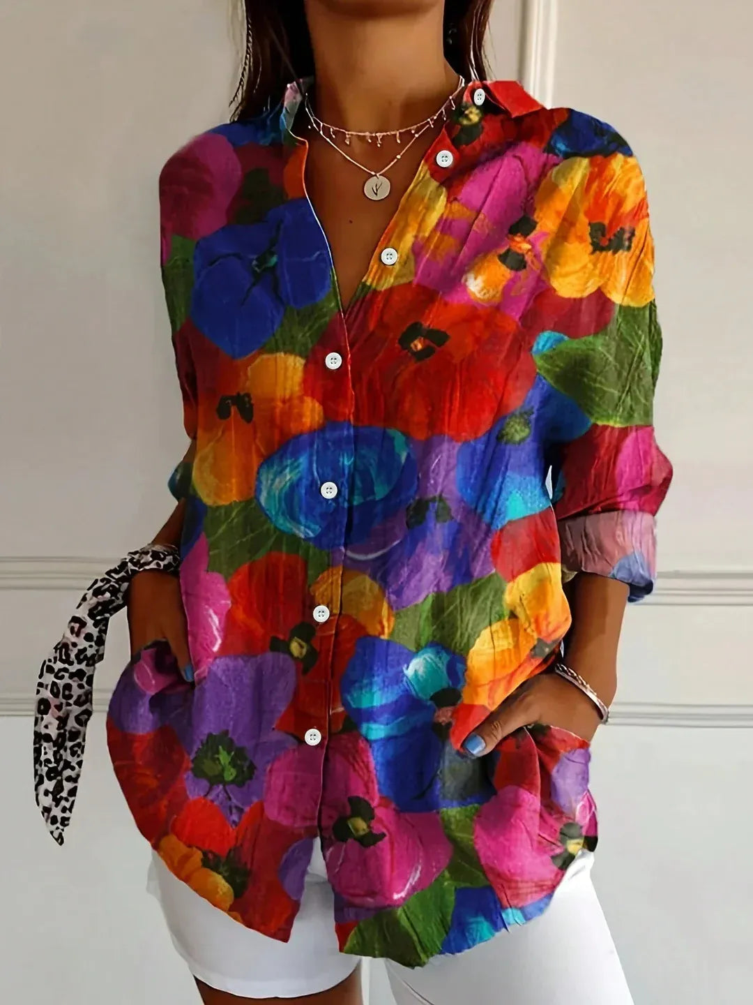 Colorful Printed Blouse with Playful Print